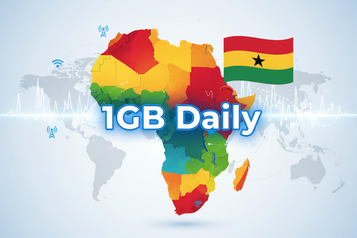Africa A- 1GB(Daily) with flag
