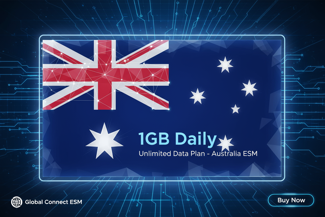 Australia -1GB(Daily) with flag