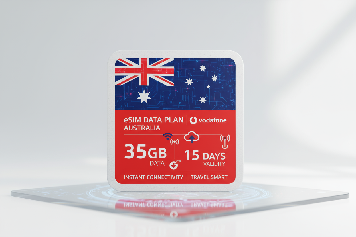 AUSTRIALA  VODAFONE   35GB-15Days WITH FLAG