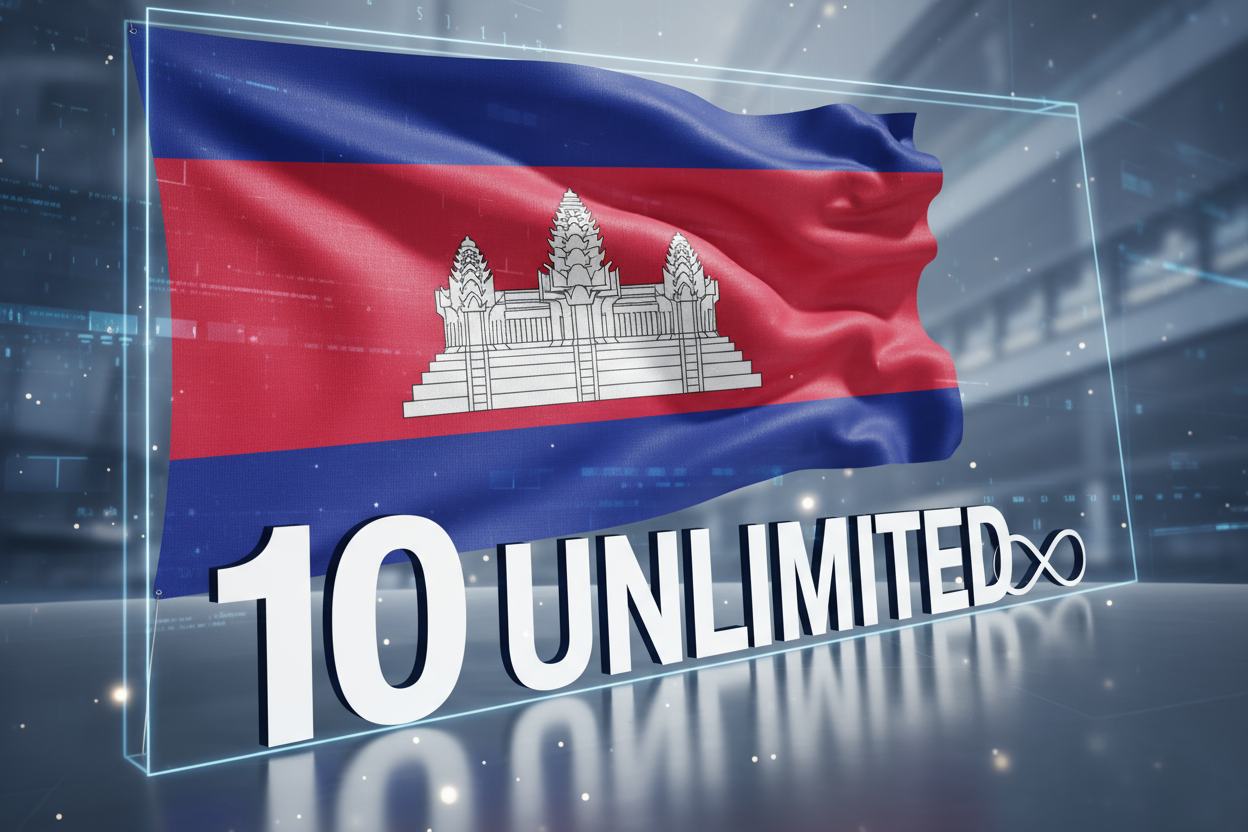 Cambodia -10 UNLIMITED with flag