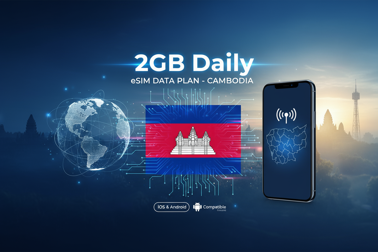 Cambodia -2GB(Daily) with flag
