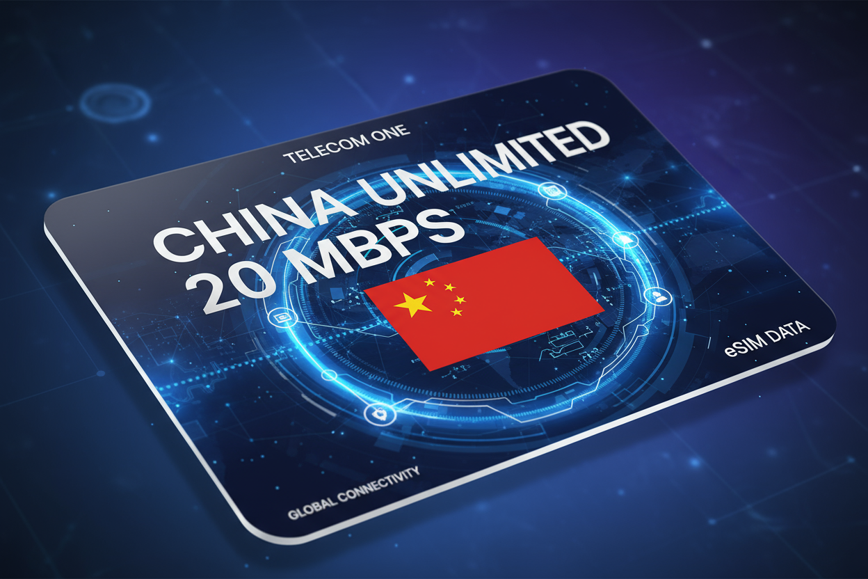 CHINA UNLIMITED 20 MBPS with flag