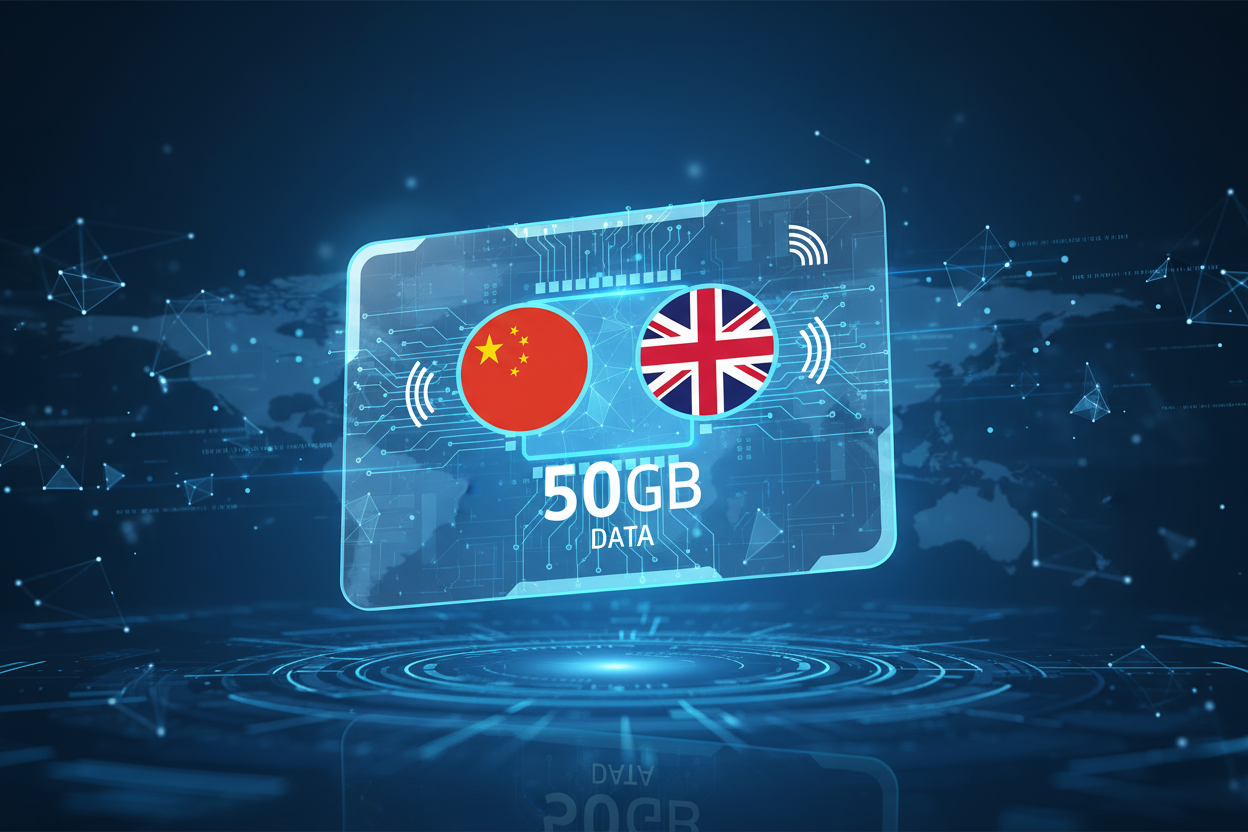 eSIM-CTE (CN+UK) -50GB with flag
