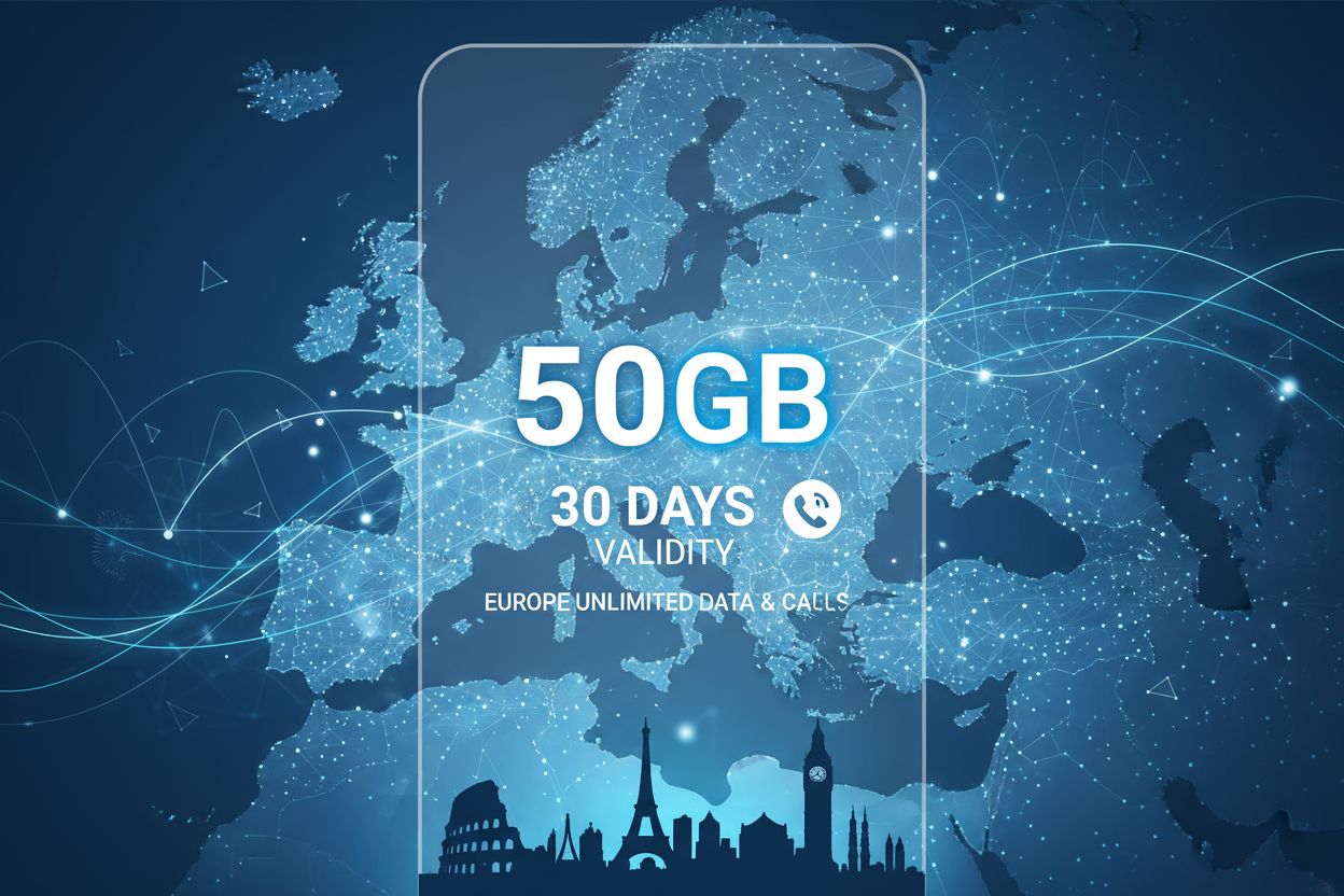 EUROPE  50GB 30 DAY WITH CALL