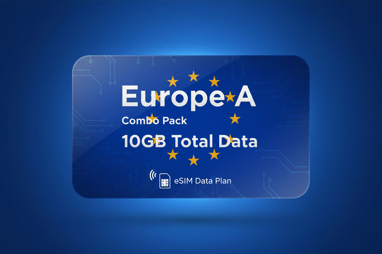 Europe A - combo-pack- 10GB(Total) with flag