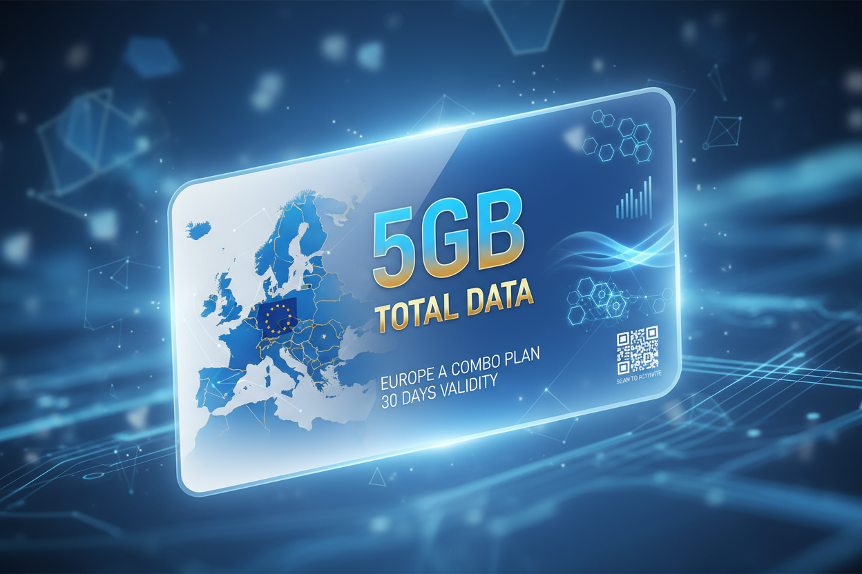 Europe A - combo-pack- 5GB(Total) with flag