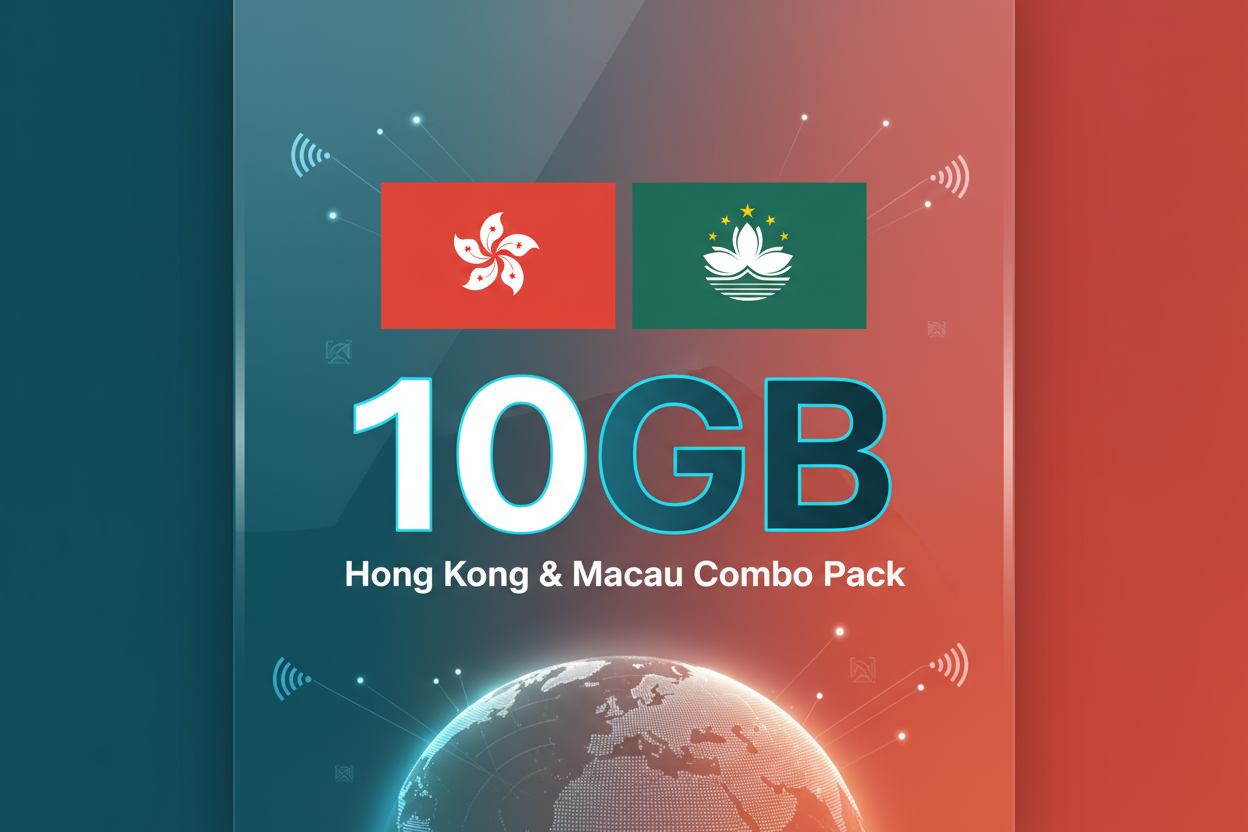 Hong Kong, Macau-combo pack- 10GB(Total) with flag