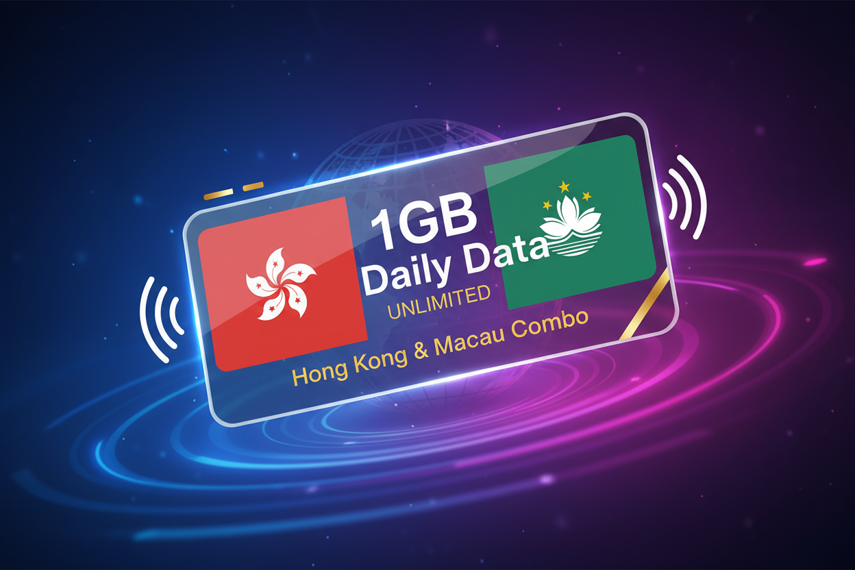 Hong Kong, Macau-combo pack- 1GB(Daily)with flag