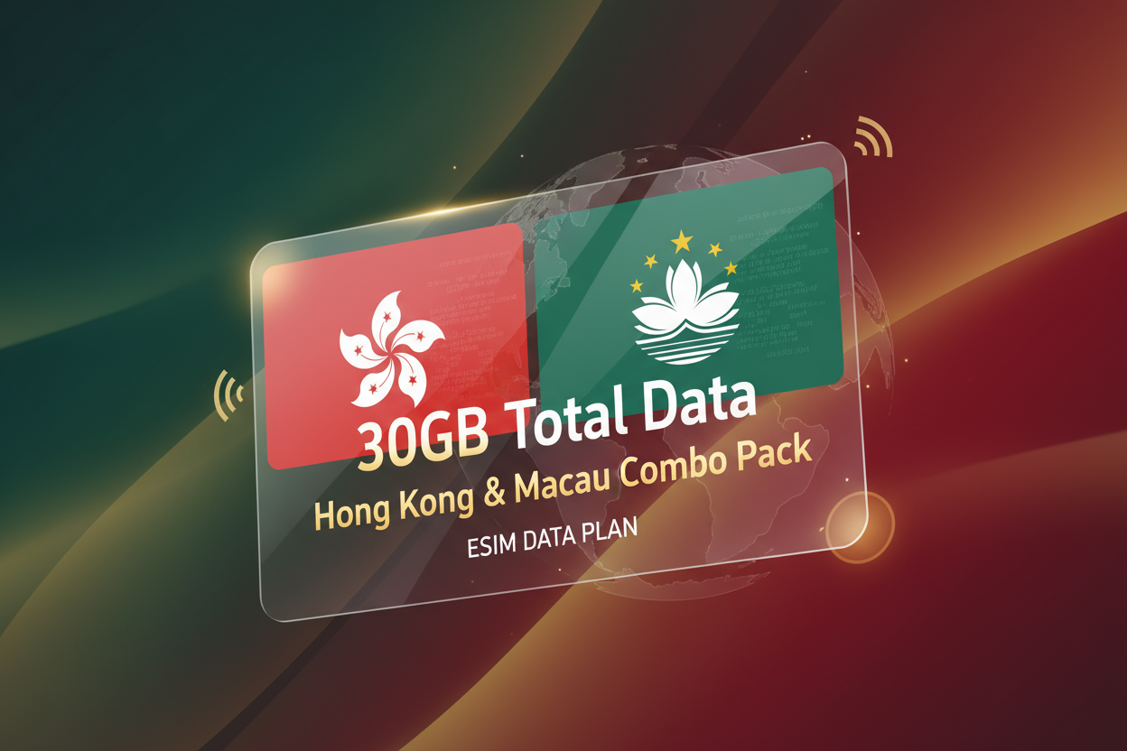 Hong Kong, Macau-combo pack- 30GB(Total) with flag
