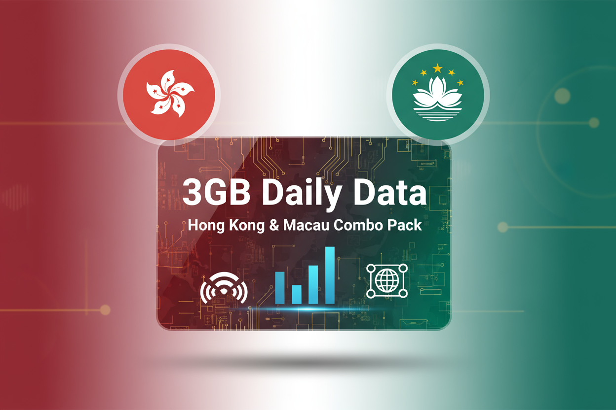 Hong Kong, Macau-combo pack- 3GB(Daily) with flag