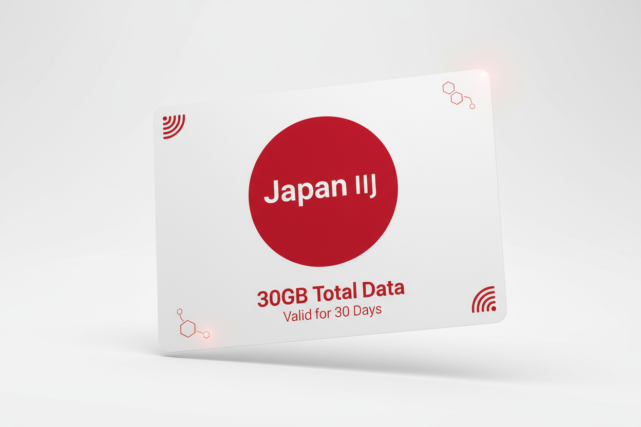 Japan IIJ -30GB(Total) with flag