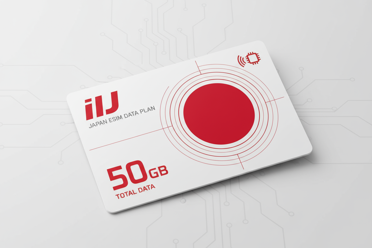 Japan IIJ -50GB(Total) with flag\