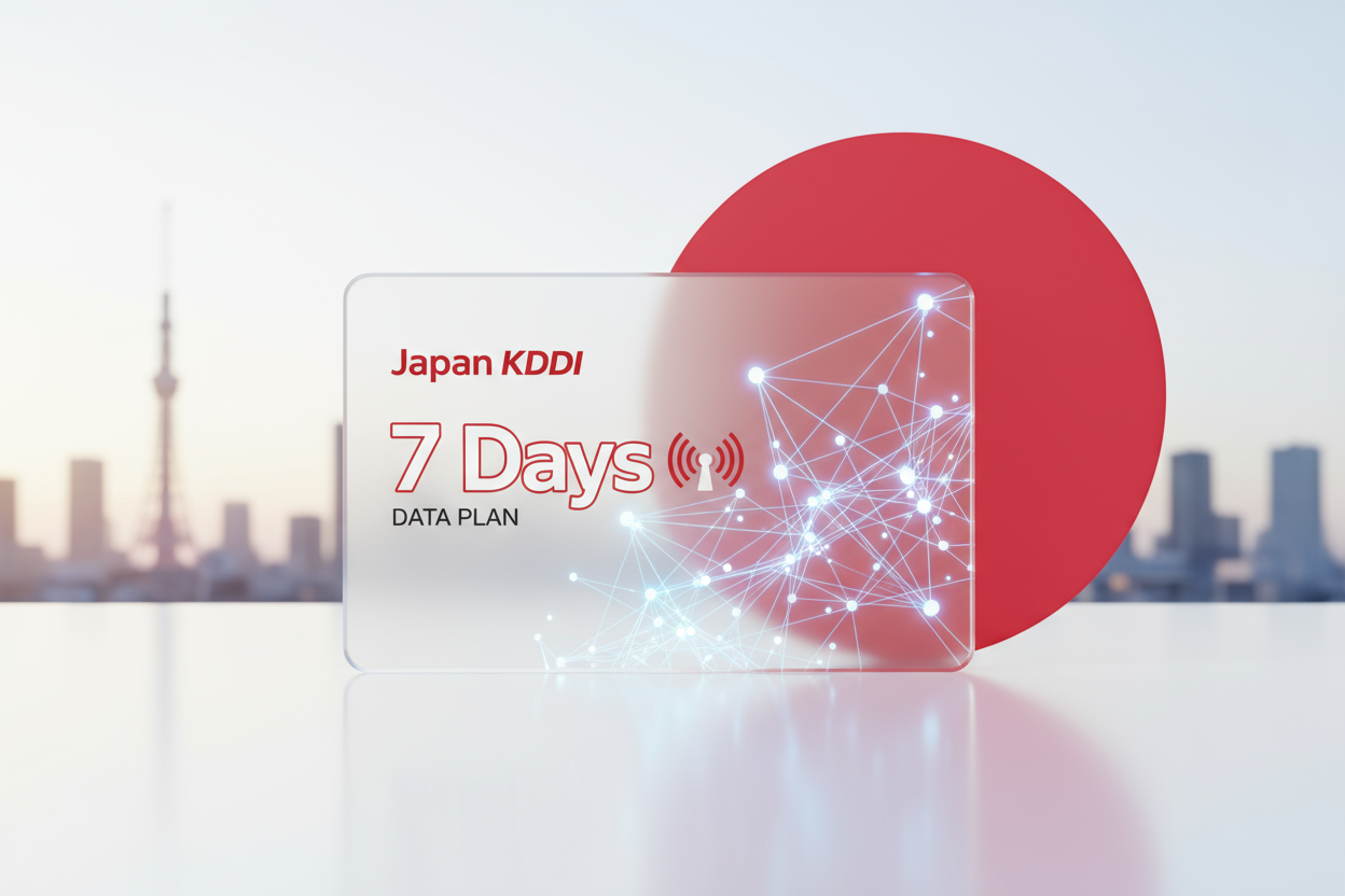 Japan KDDI Local 7Days with flag
