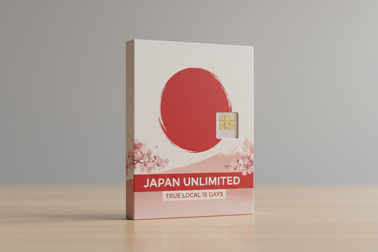 JAPAN UNLIMITED TRUE LOCAL 15Days WITH FLAG