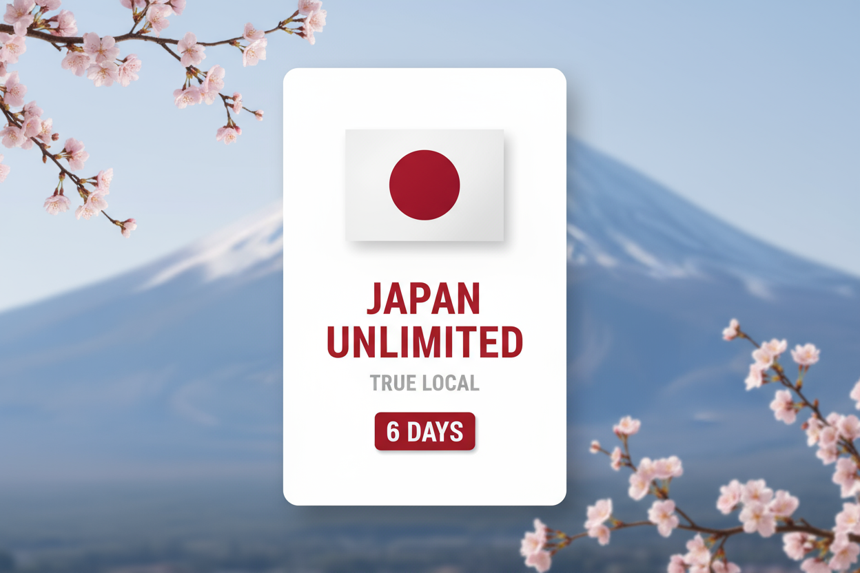 JAPAN UNLIMITED TRUE LOCAL 6Days WITH FLAG