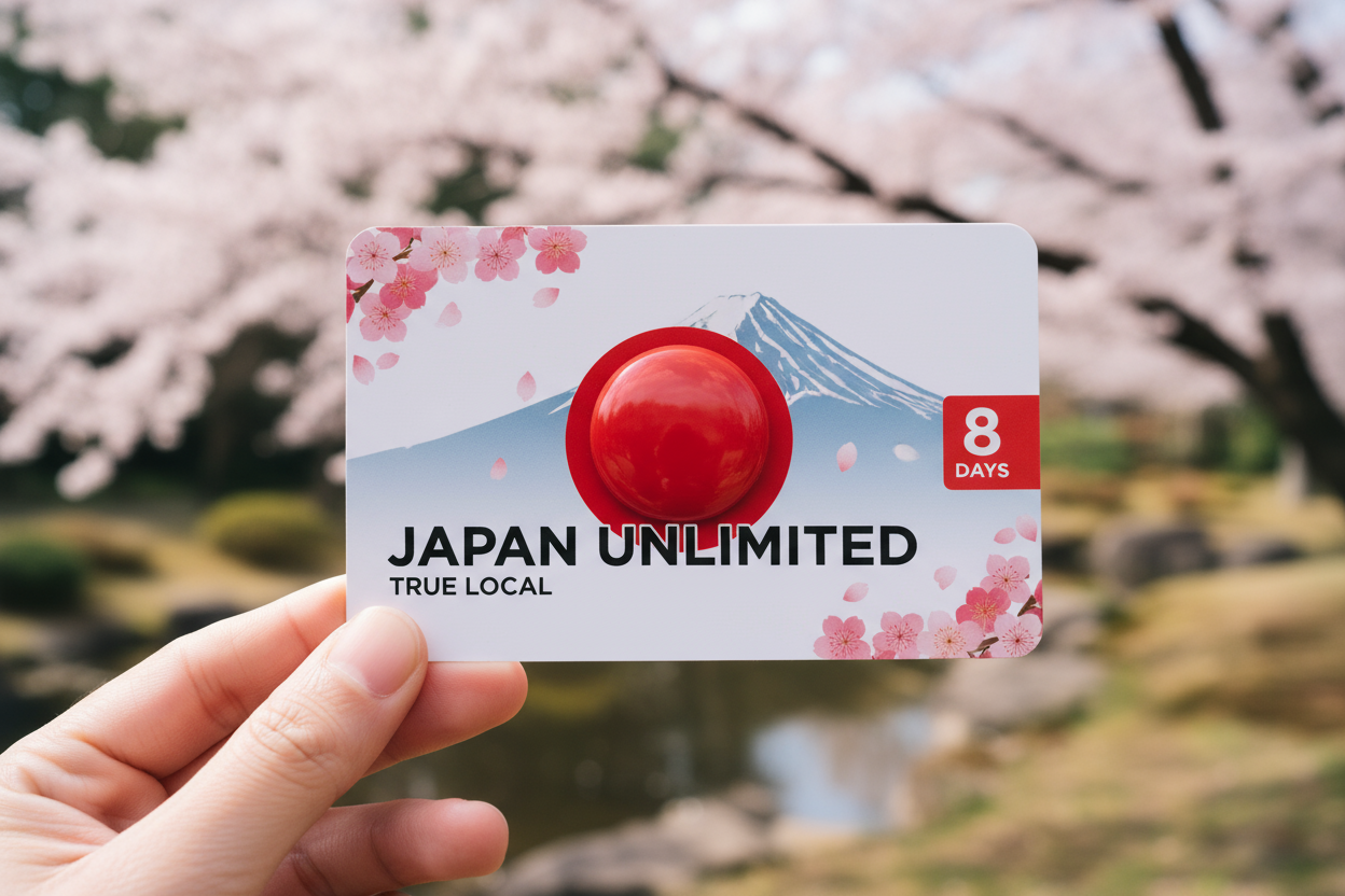 JAPAN UNLIMITED TRUE LOCAL 8Days WITH FLAG