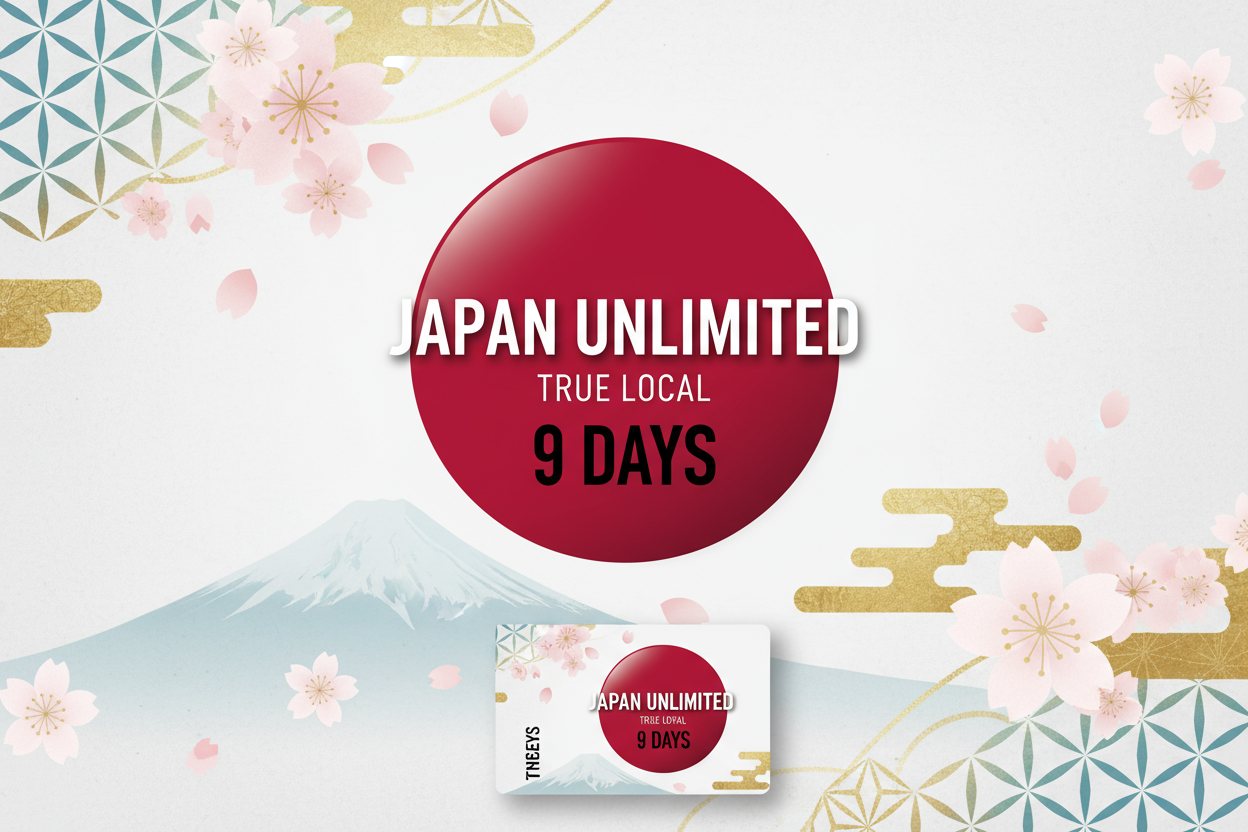 JAPAN UNLIMITED TRUE LOCAL 9Days WITH FLAG