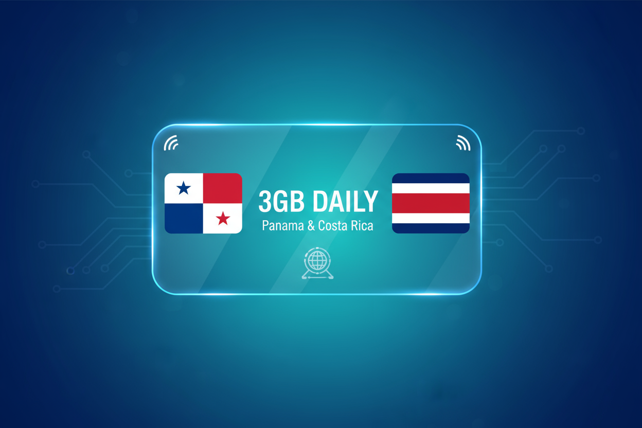 Panama & Costa Rica - combo packs- 3GB(Daily) with flag