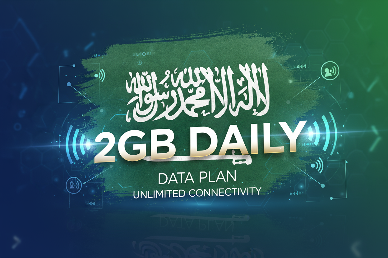 SAUDI ARABIA 2GB DAILY with flag