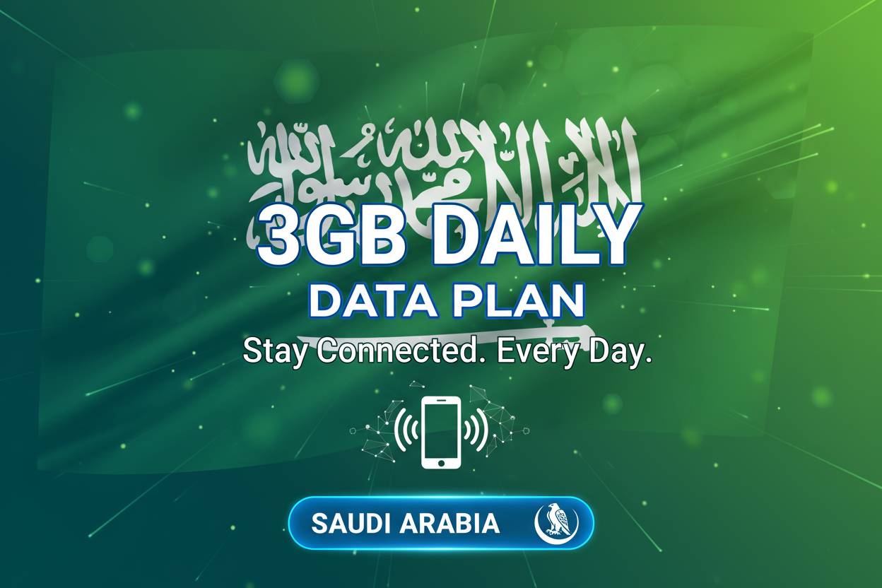 SAUDI ARABIA 3GB DAILY with flag