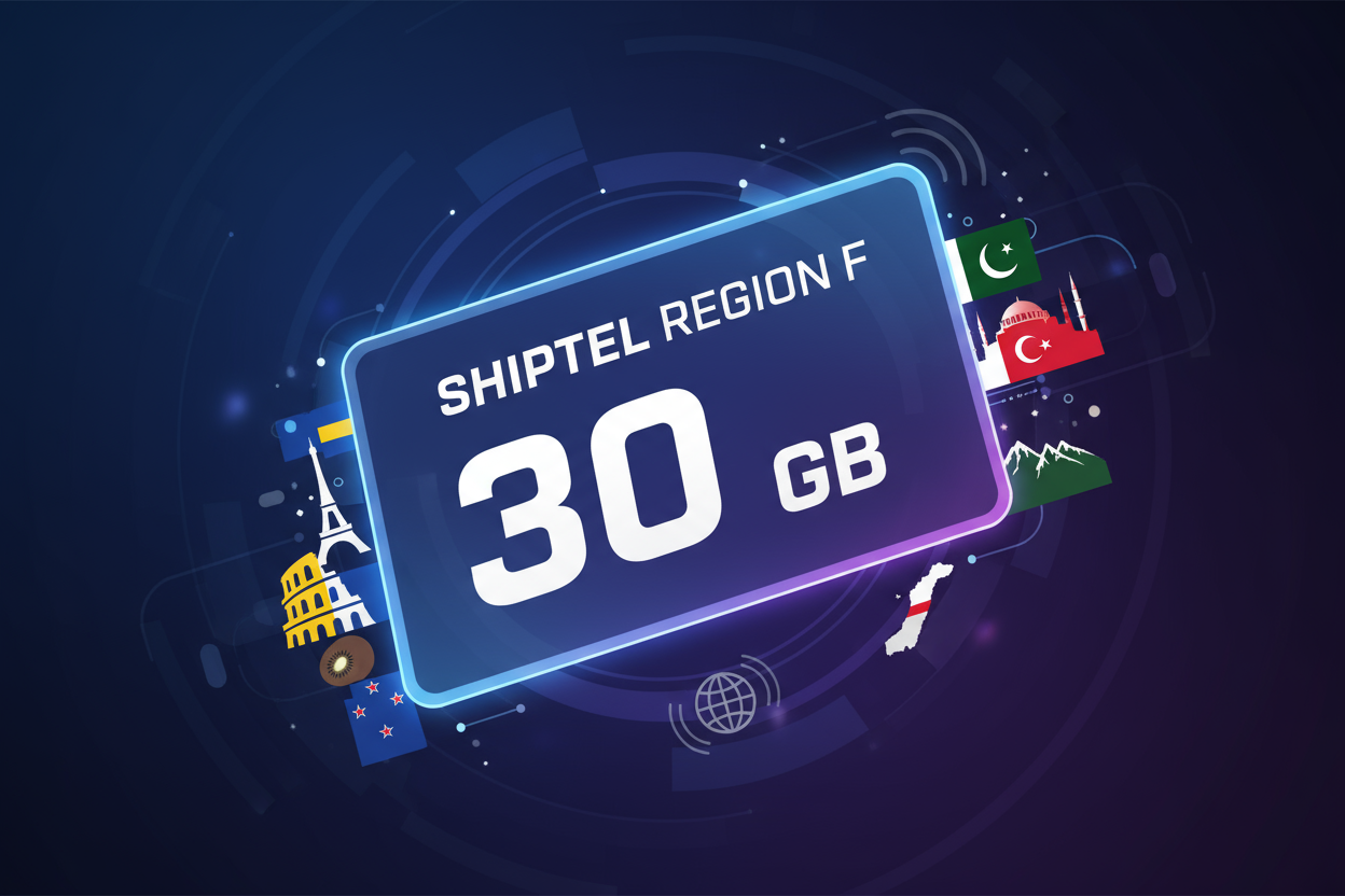 SHIPTEL REGION F EUROPE PAKISTAN TURKIYE NEWZEALAND COMBO 30 GB image