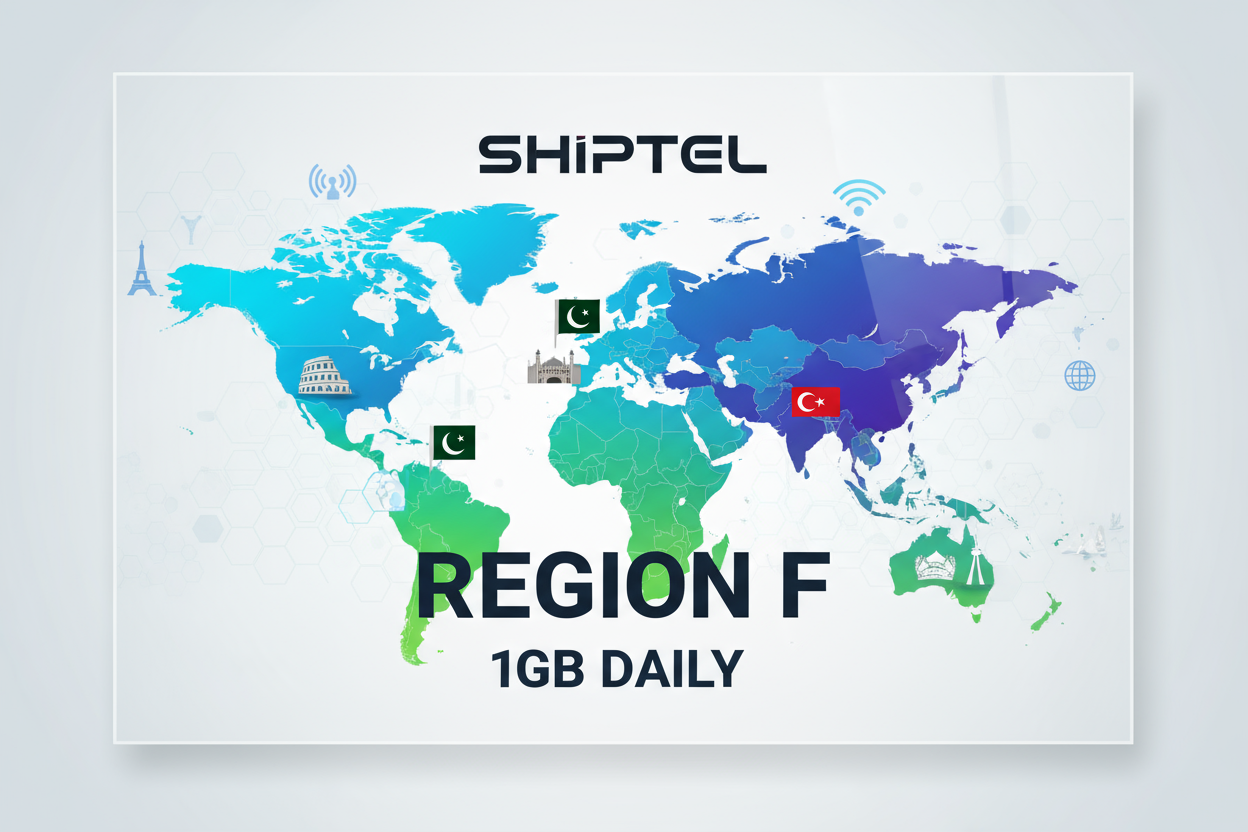 SHIPTEL REGION F EUROPE PAKISTAN TURKIYE NEWZEALAND COMBO DAILY 1 GB image