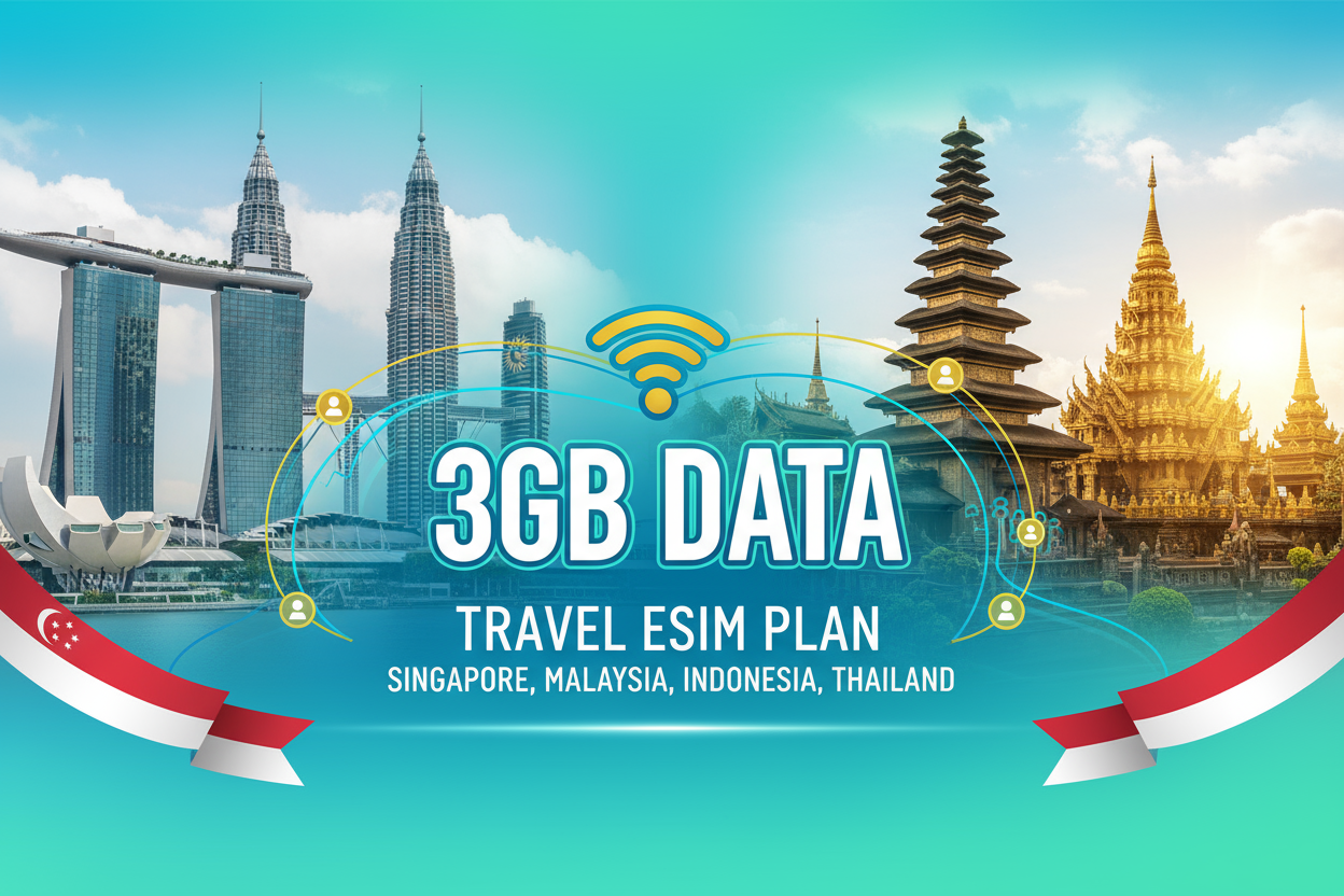 SINGAPORE MALASIA INDONESIA THAILAND COMBO 3 GB image