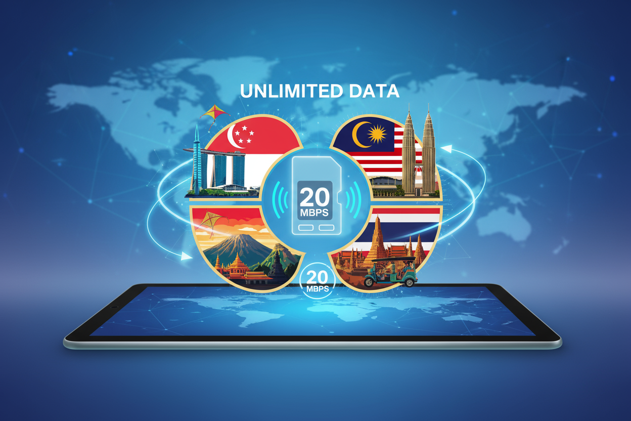 SINGAPORE MALASIA INDONESIA THAILAND COMBO UNLIMITED 20 MBPS image