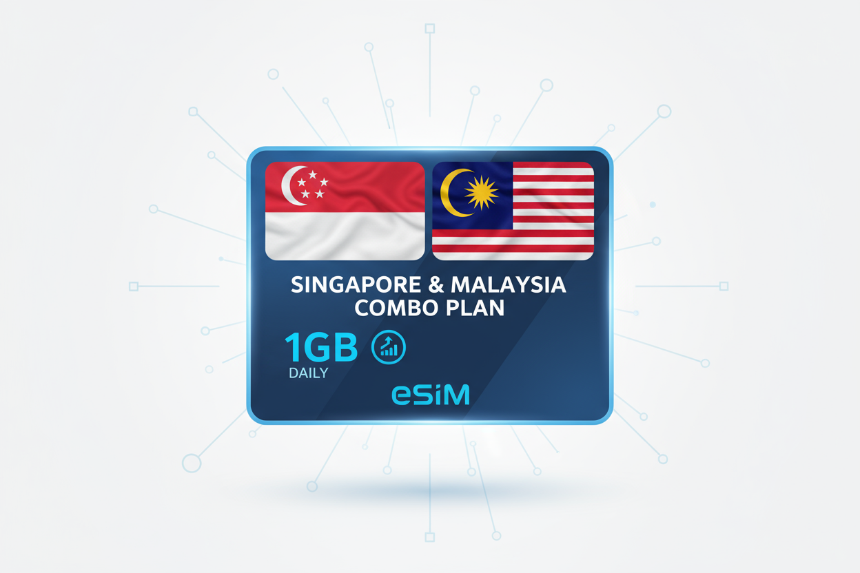 SINGAPORE MALAYSIA COMBO DAILY 1 GB with flag