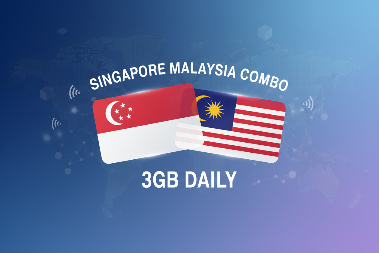 SINGAPORE MALAYSIA COMBO DAILY 3 GB with flag