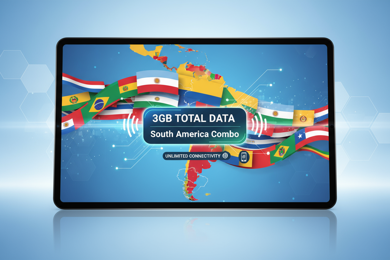South Ameica Combo- 3GB(total) with flag