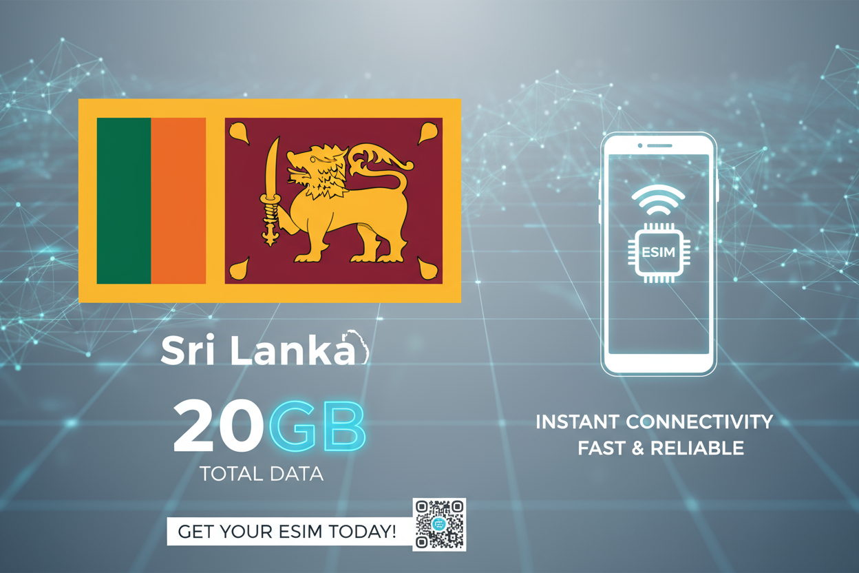 Sri Lanka -20GB(Total) with flag