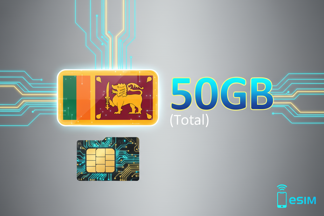 Sri Lanka -50GB(Total) with flag
