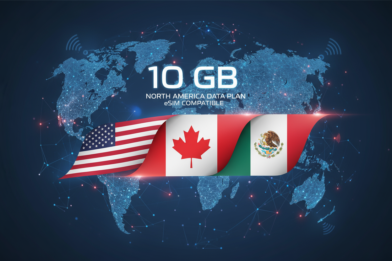 USA CANADA MEXICO COMBO 10 GB with flag