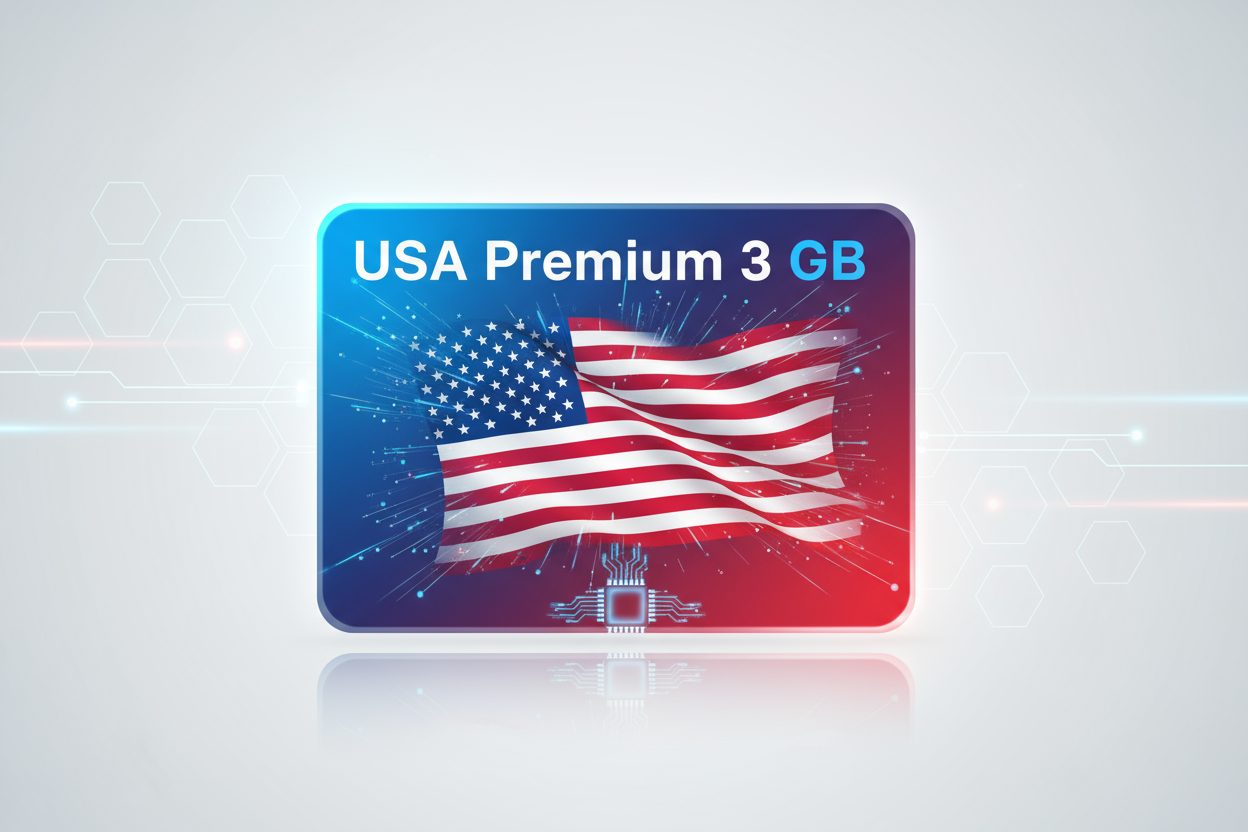 USA Premium 3 GB with flag