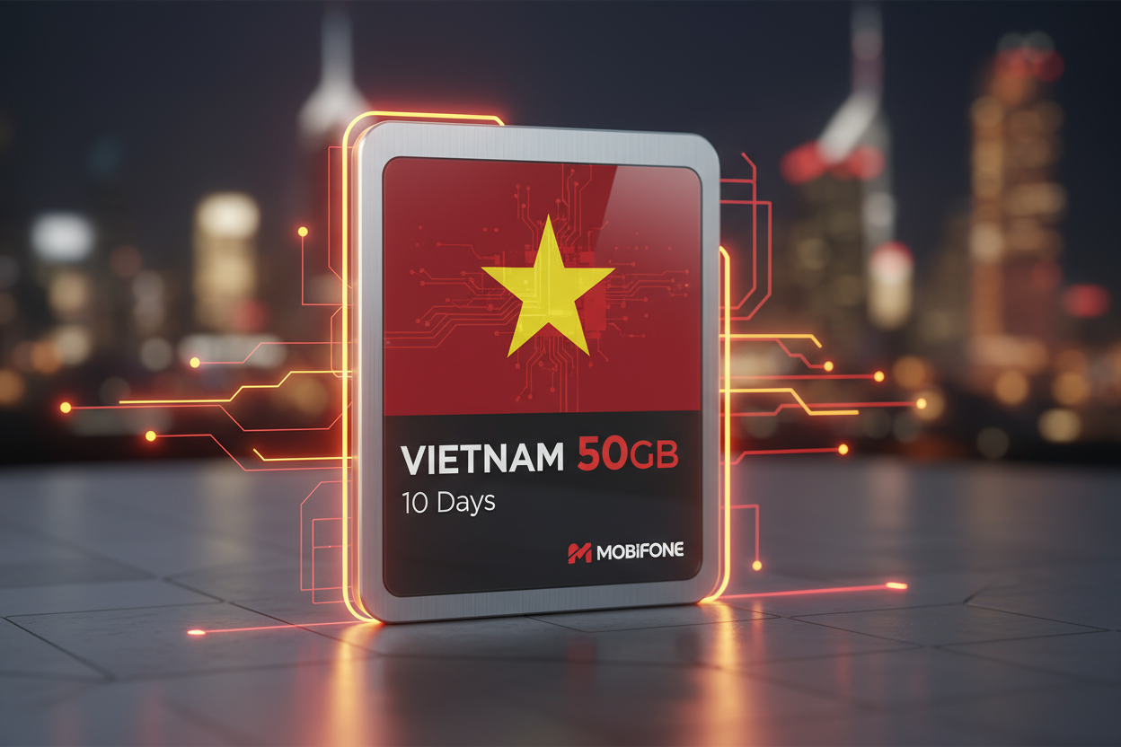 VIETNAM 50GB-10Days MOBIFONE with flag