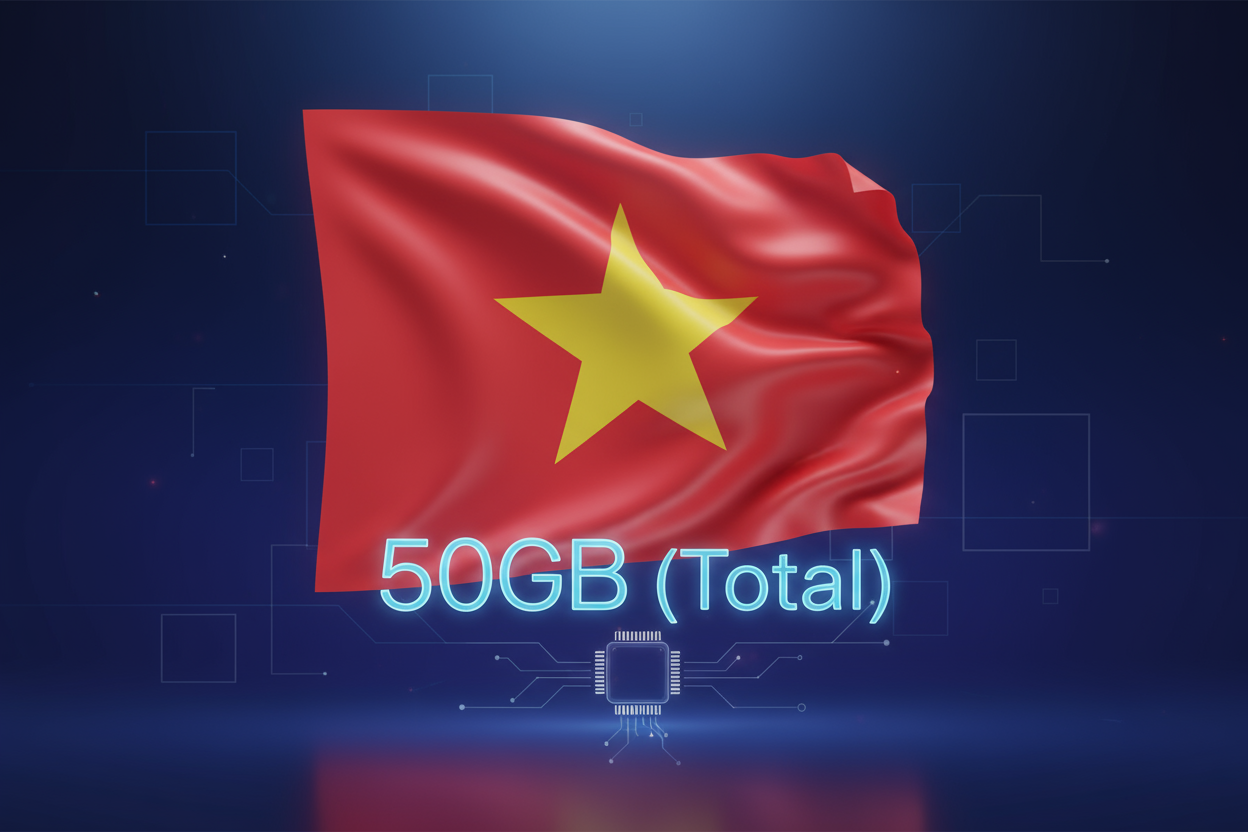 Vietnam - 50GB(Total) with flag