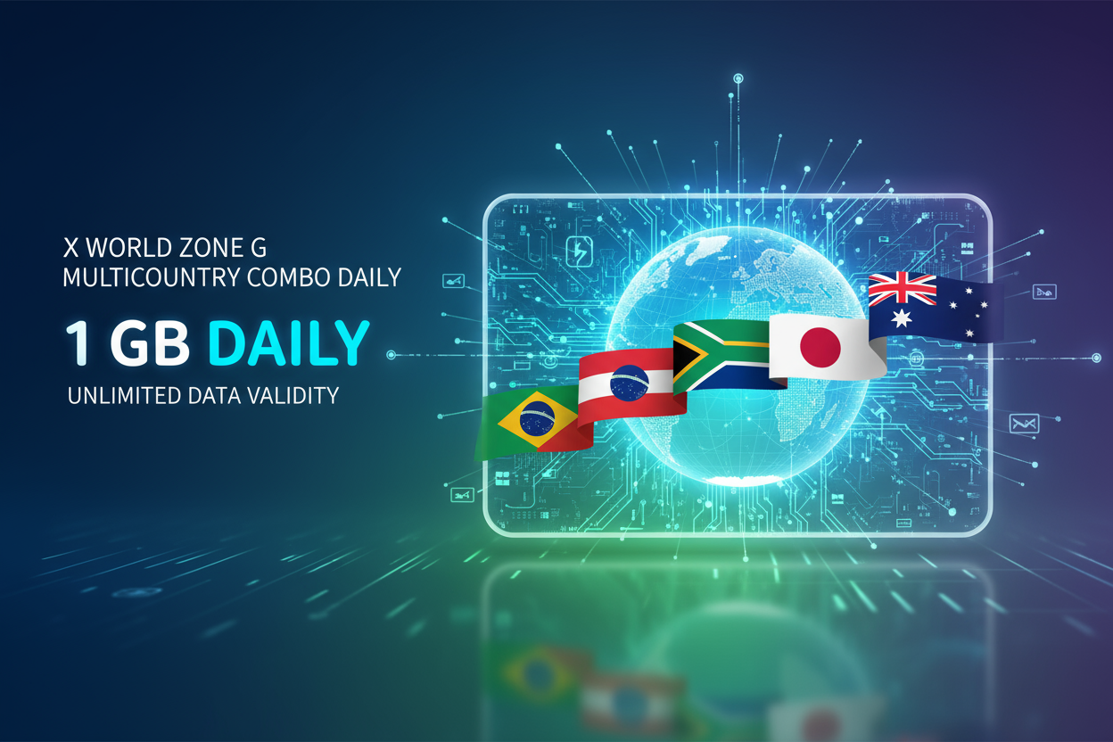 X WORLD ZONE G MULTICOUNTRY COMBO DAILY 1 GB with flag